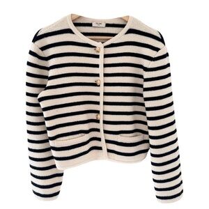 Celine Cream & Black Striped Knit Cardigan Jacket for Kids